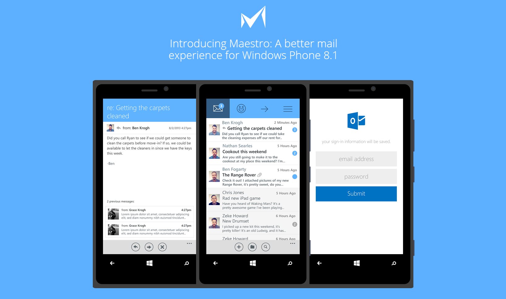 Bessere Mail-App für Windows Phone – Maestro - A better mail experience for Windows Phone 8.1