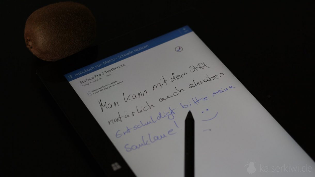Surface Pro 2 - OneNote mit Stift