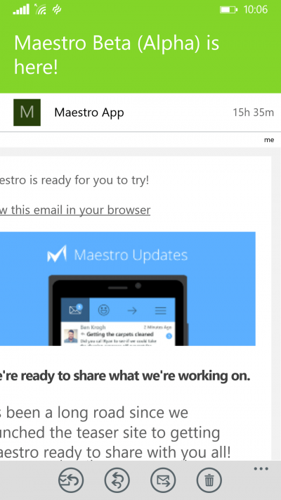 Maestro fuer Windows Phone - HTML-Mail