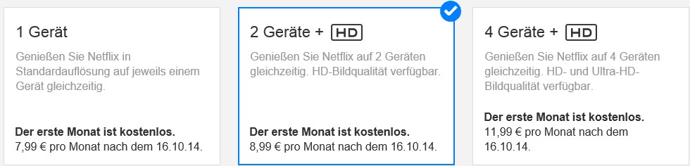 Netflix Pakete