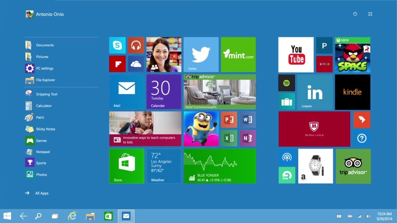 Windows 10 - Continuum Ansicht