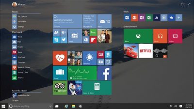 Windows 10 maximiertes Startmenü