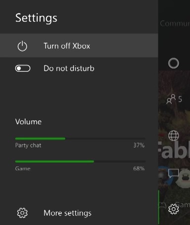 Xbox Windows 10 Quick settings